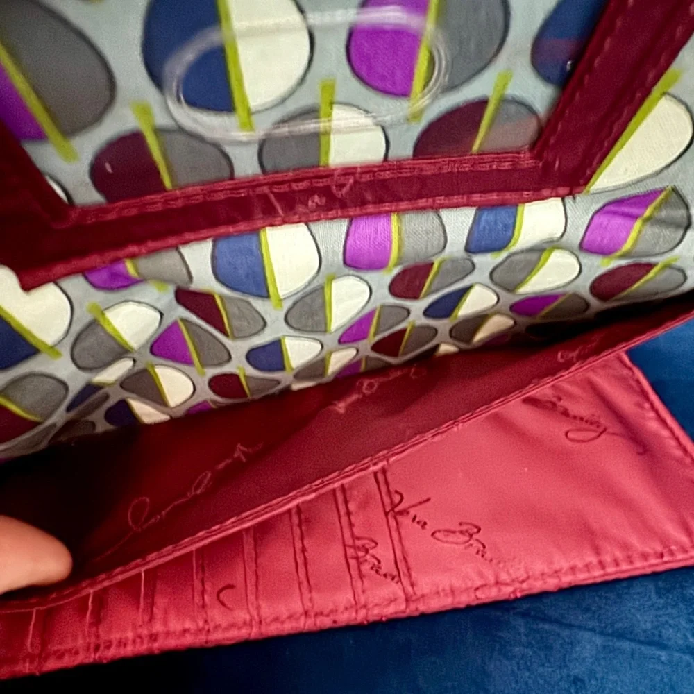 Vera Bradley Quilted Classic Merlot Burgundy Trifold Large Wallet - Picture 8 of 14